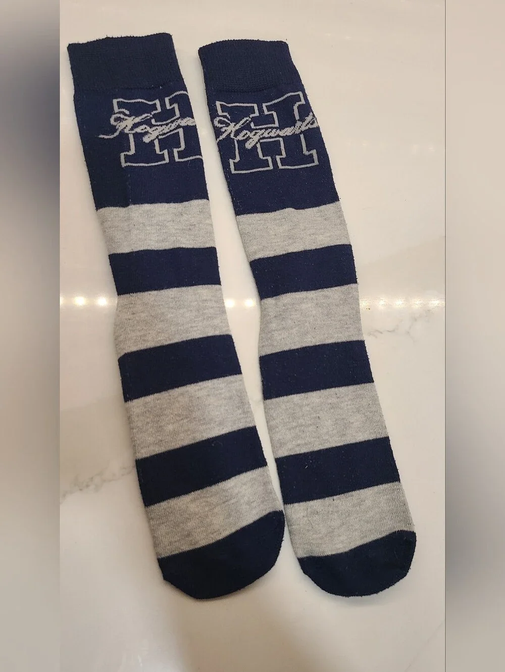 Harry Potter Hogwarts Striped Navy & Gray Socks